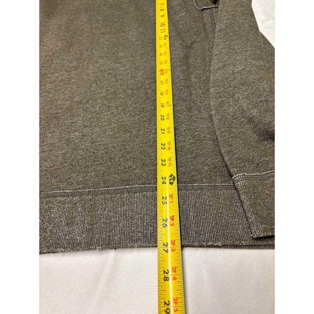 Abercrombie & Fitch Mens Medium Olive Marled Sweatshirt Elbow Patches Pocket - Picture 6 of 9